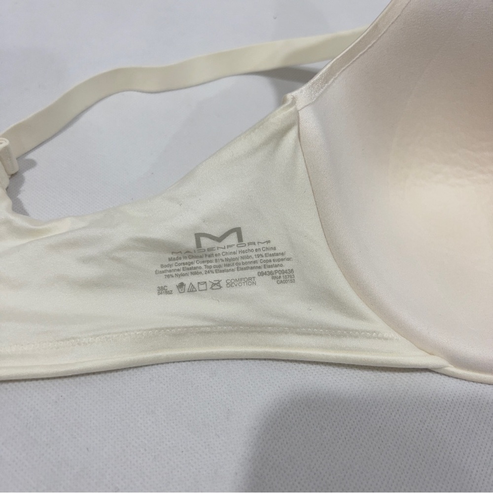 Maidenform Bra Size 38C Comfort Devotion Extra Coverage Shaping Cream Beige - Picture 6 of 6